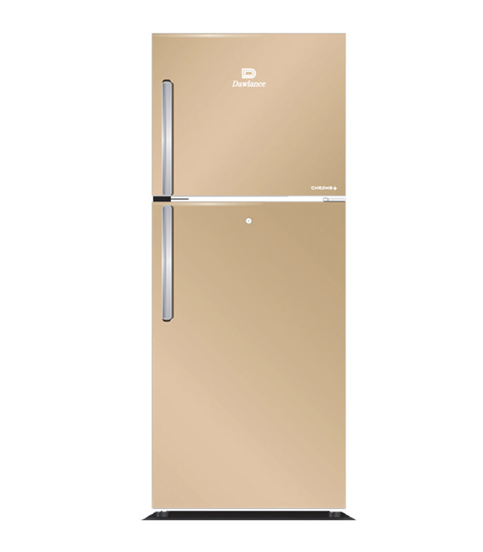 Dawlance 9191WB Chrome+ Top Mount Refrigerator Hairline Golden