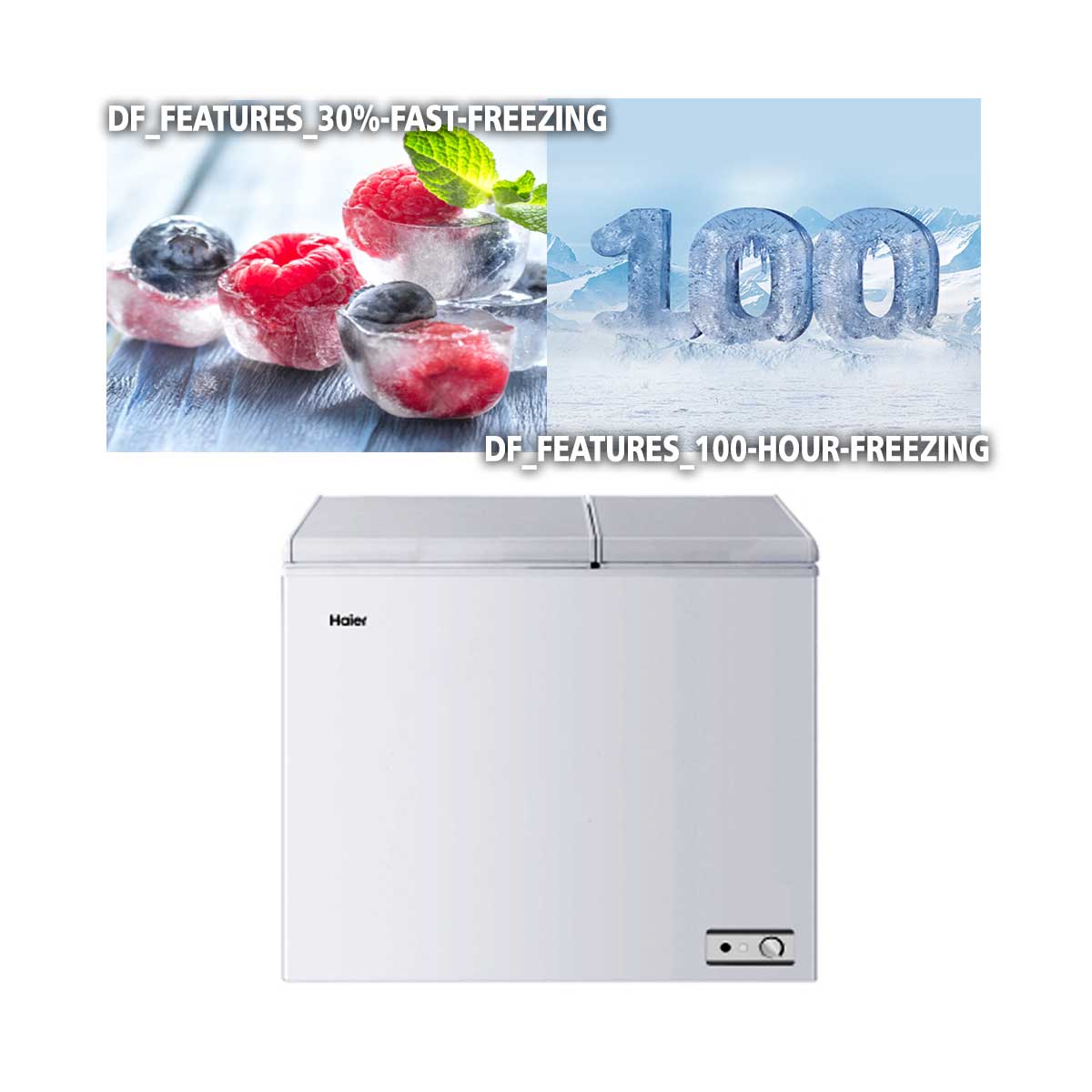 Haier HDF-230 H Deep Freezer 70DF/30REF