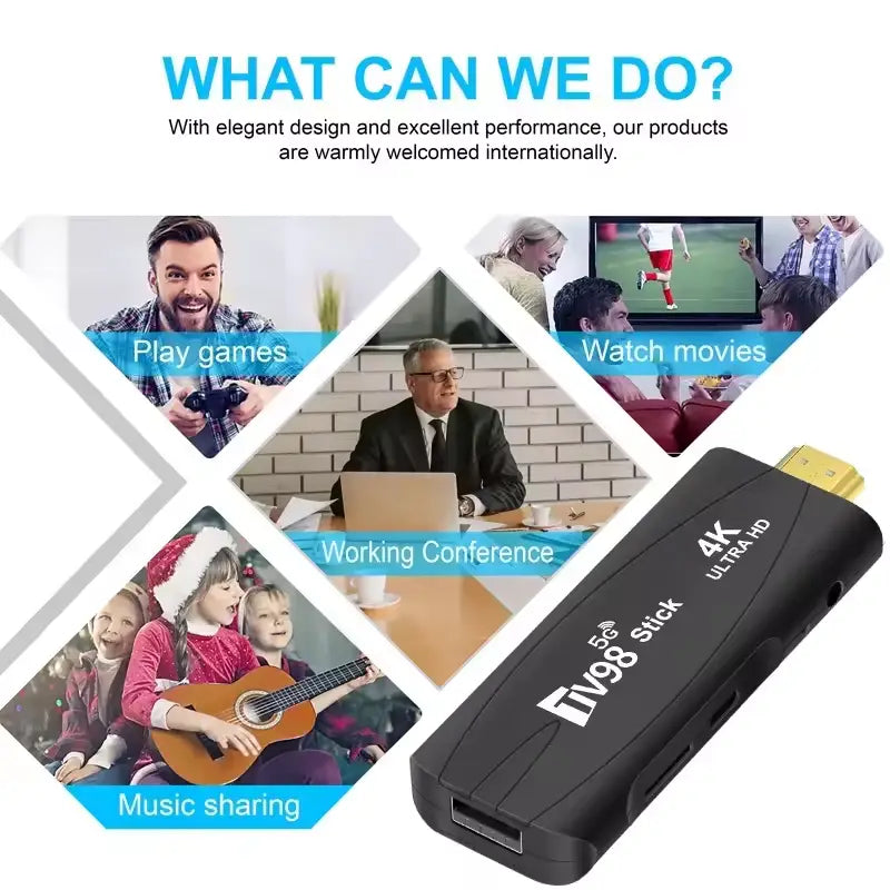 TV Box 98 Smart Stick Android 12.1 4K HD 2GB & 16GB
