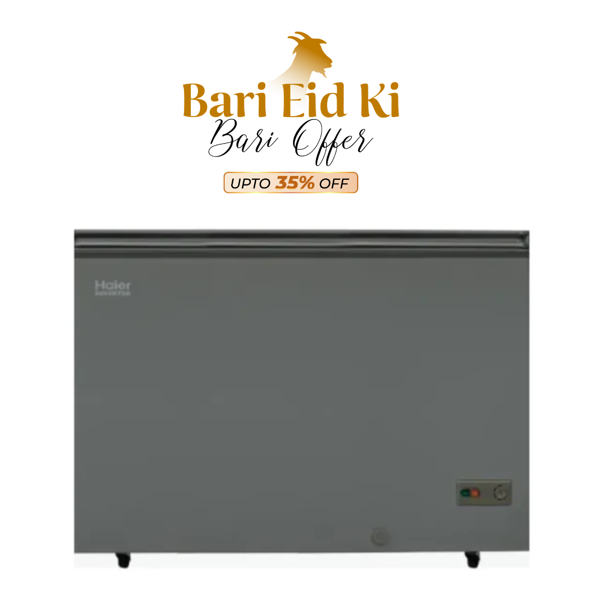 Haier HDF-345IG Inverter Single Door Deep Freezer Grey